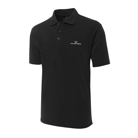 FANNOO Mens Polo Shirts US Air Force Wing Military Embroidery Short Sleeve Regular-Fit Advantage Performance Shirts