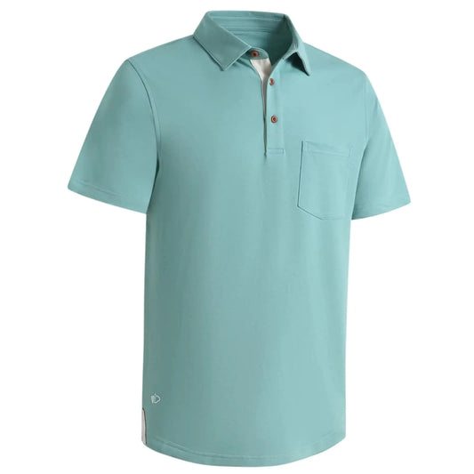 VEBOON Mens Polo Shirts Short Sleeve Big and Tall Dressy Polo Shirt Casual Performance Shirts with Pocket Grey Green