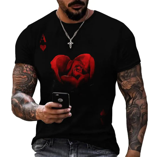 Taamlou Mens T-Shirt Hip Hop Pattern Fitness Short Sleeve Print Fashion Short Sleeve T-Shirt S-4XL(4XLTYZ00025BD)